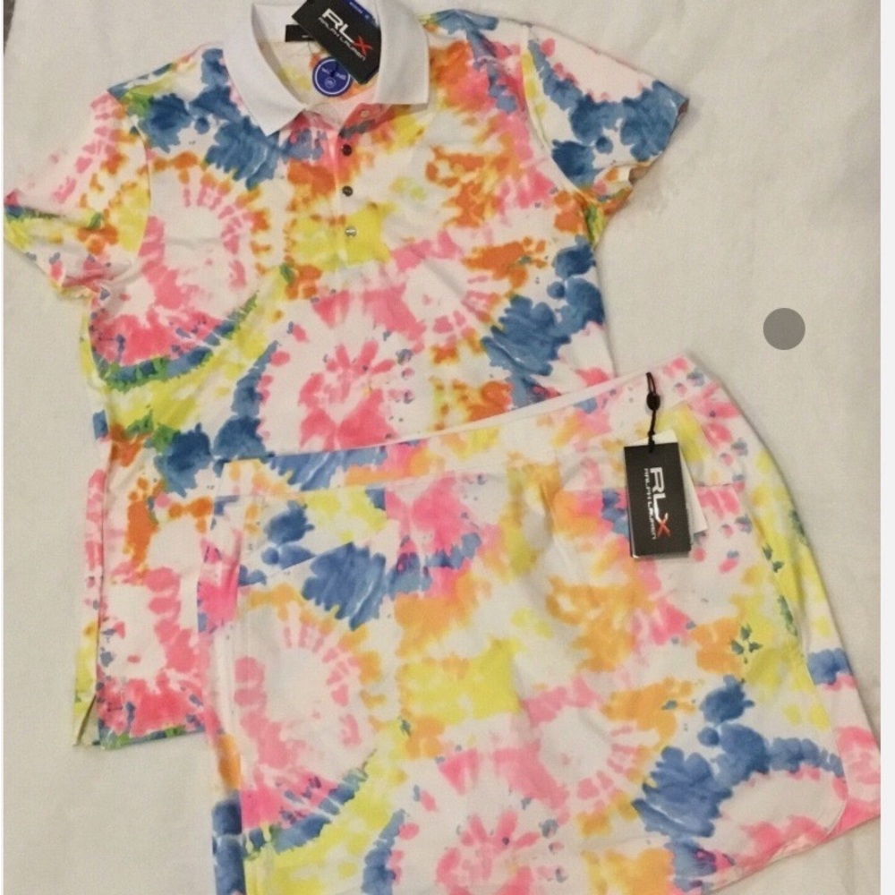 Ralph Lauren RLX Golf POLO & SKORT Sandy Lane Tie Dye SET - Picture 5 of 5